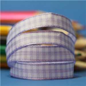 10mm Gingham Ribbon - Orchid
